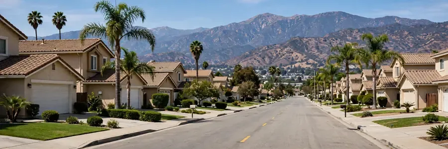 Suburban homes in Moreno Valley, CA